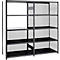 Geperforeerd zijpaneel ORDO Business - stalen - B 500 x D 1,5 x H 2000 mm - magnetisch - gitzwart RAL 9005