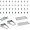 Gereedschaphouderset ADB, 45-delig, voor geperforeerde panelen met 4-kant perforatie &amp; 10 x 10 mm gatafstand, staal, poedercoating, alu wit RAL 9006