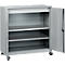 Gereedschapskast, met 4 wielen, 2 legplanken &amp; 1 lade, cilinderslot, B 1000 x D 500 x H 1000 mm, plaatstaal, aluminium wit/blank aluminium