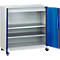 Gereedschapskast, met 4 wielen, 2 legplanken &amp; 1 lade, cilinderslot, B 1000 x D 500 x H 1000 mm, plaatstaal, lichtgrijs/gentiaanblauw