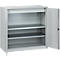 Gereedschapskast, veiligheidsslot, 2 legborden &amp; 1 lade, B 1000 x D 500 x H 1000 mm, plaatstaal, lichtgrijs/lichtgrijs