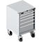 Gereedschapskast verrijdbaar WSK 27-27, 6 laden, H 870 mm, individuele vergrendeling, staal, wit aluminium/wit aluminium, 6 lades, H 870 mm.