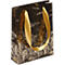 Geschenktüte CLAIREFONTAINE Premium Travel, Grösse M, Satin-Tragebänder, Beschriftungsschild, reissfest, PP-beschichtet, schwarz-gold, 5 Stk.