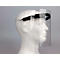 Gesichtsschutzmaske, mit austauschbarem Visier, inkl. 3 Visierschilder, größenverstellbar, aus ABS/Polyesterfolie, schwarz/glasklar