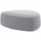 Gestoffeerd meubilair Leyform GOGO Pouf, groot, ovaal, B 1240 x D 1090 x H 440 mm, met glijders, stoffen bekleding, grijs