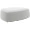 Gestoffeerd meubilair Leyform GOGO Pouf, groot, ovaal, B 1240 x D 1090 x H 440 mm, met glijders, stoffen bekleding, lichtgrijs