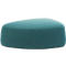 Gestoffeerd meubilair Leyform GOGO Pouf, groot, ovaal, B 1240 x D 1090 x H 440 mm, met glijders, stoffen bekleding, petrol