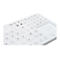Nahaufnahme einer weißen Tastatur mit deutschem Layout und integriertem Touchpad auf der rechten Seite.