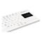 Weiße, flache Industrie-Tastatur mit integriertem schwarzem Touchpad im rechten Bereich.