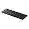 Schwarze Tastatur mit integriertem Touchpad vor weißem Hintergrund.