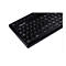Schwarze Industrie-Tastatur InduProof 3 mit QWERTZ-Layout auf weißem Hintergrund.