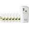 Geurdispenser Rubbermaid Microburst-3000, incl. 12 navulbussen, Sensations, tot 90 dagen, programmeerbaar, L 187 x B 101 mm x H 82 mm, wit