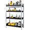Gevaarlijke stoffen stelling asecos RSW 1364, B 1360 x D 640 x H 2000 mm, 4 in hoogte verstelbare PE-opvangbakken van 36 l