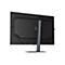 Rückseite eines schwarzen Gigabyte Monitors mit Standfuß auf weißem Hintergrund.