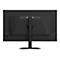 Rückseite eines schwarzen Gigabyte Gaming-Monitors auf einem Standfuß vor weißem Hintergrund.