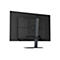 Rückansicht eines schwarzen Gigabyte Gaming-Monitors auf einem Standfuß vor weißem Hintergrund.