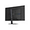 Rückseite eines schwarzen Gigabyte Gaming-Monitors mit Standfuß vor weißem Hintergrund.