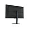 Rückansicht eines schwarzen Gigabyte Gaming-Monitors mit Standfuß vor weißem Hintergrund.