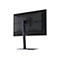 Rückansicht eines schwarzen Gigabyte Gaming-Monitors auf einem schlanken Standfuß vor weißem Hintergrund.