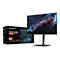 Gigabyte M27Q2A Gaming-Monitor mit Verpackungskarton auf weißem Hintergrund.
