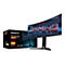 Gigabyte MO34WQC2 Gaming Monitor mit gebogenem Bildschirm neben seiner schwarzen Produktverpackung.