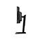 Schwarzer Monitor im Profil, mit Standfuß.
