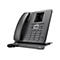 Dunkelgraues Gigaset-Tischtelefon mit Wählknöpfen, Display und Hörer. Auf dem Display Namen und Telefonnummern.