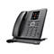 Schwarzes Gigaset-Telefon mit Display, Tastatur und Hörer. Auf dem Display stehen SMS, Zurück und OK. Auf der Basis steht Gigaset.