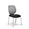Modern chair with gray backrest, black seat, and chrome legs against a white background.