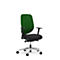 Giroflex bureaustoel 353, met armleuningen, auto-synchroonmechanisme, kuipzitting, groen/zwart/aluminiumzilver