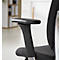 Giroflex bureaustoel 40, met armleuningen, synchroonmechanisme, voorgevormde zitting, lendensteun & hoofdsteun, zwart/alusilver + beker & chocolade