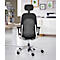 Giroflex bureaustoel 40, met armleuningen, synchroonmechanisme, voorgevormde zitting, lendensteun & hoofdsteun, zwart/alusilver + beker & chocolade