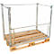 Gitteraufsatzrahmen, für Europaletten, Nutzlast bis 800 kg, Öffnungsklappe, stapelbar, L 1200 x B 800 x H 800 mm, Stahl, galvanisch blau verzinkt