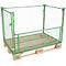 Gitteraufsatzrahmen, für Europaletten, Nutzlast bis 800 kg, Öffnungsklappe, stapelbar, L 1200 x B 800 x H 800 mm, Stahl, maigrün RAL 6017