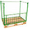 Gitteraufsatzrahmen, für Europaletten, Nutzlast bis 800 kg, Öffnungsklappe, stapelbar, L 800 x B 1200 x H 800 mm, Stahl, maigrün RAL 6017