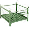 Gitterbehälter Schäfer Shop Select, mit halb klappbarer Wand, B 1050 x T 850 x H 670 mm, resedagrün RAL 6011, bis 1000 kg