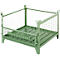Gitterbehälter Schäfer Shop Select, mit halb klappbarer Wand, B 1050 x T 850 x H 670 mm, resedagrün RAL 6011, bis 1000 kg