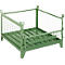 Gitterbehälter Schäfer Shop Select, mit halb klappbarer Wand, B 1050 x T 850 x H 670 mm, resedagrün RAL 6011, bis 1000 kg