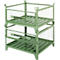 Gitterbehälter Schäfer Shop Select, mit halb klappbarer Wand, B 1050 x T 850 x H 670 mm, resedagrün RAL 6011, bis 1000 kg