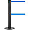 Black stanchion with two blue belts.