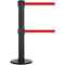 Black barrier pole with two red bands.