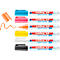 Glasmarker edding 95, für Glasoberflächen & Whiteboards, Strichbreite 1,5-3 mm, runde Spitze, 6er-Set, schwarz, weiß, gelb, orange, pink, hellblau