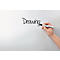 A hand is writing the word "Drawing" with a black felt-tip pen on a white board.