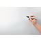 A hand holds a white marker with a black tip, ready to write on a white surface. The pen reads "Legamaster."