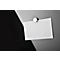 A white sheet of paper attached to a gray surface with a magnet, in front of a black background.