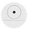 A white, round device with a black hole in the center. Below is a line-triangle symbol.