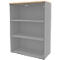 Glastürenschrank ARLON OFFICE, 3 Ordnerhöhen, Glastüren ohne Rahmen, B 900 x T 450 x H 1232 mm, Eiche-Dekor/alu