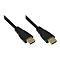 Zwei schwarze HDMI-Kabelstecker mit goldenen Anschlüssen vor weißem Hintergrund.