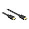 Schwarzes HDMI-Kabel mit goldenen Steckern vor weißem Hintergrund.