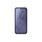 Smartphone mit hellblauem Display und Wellenmuster vor weißem Hintergrund.